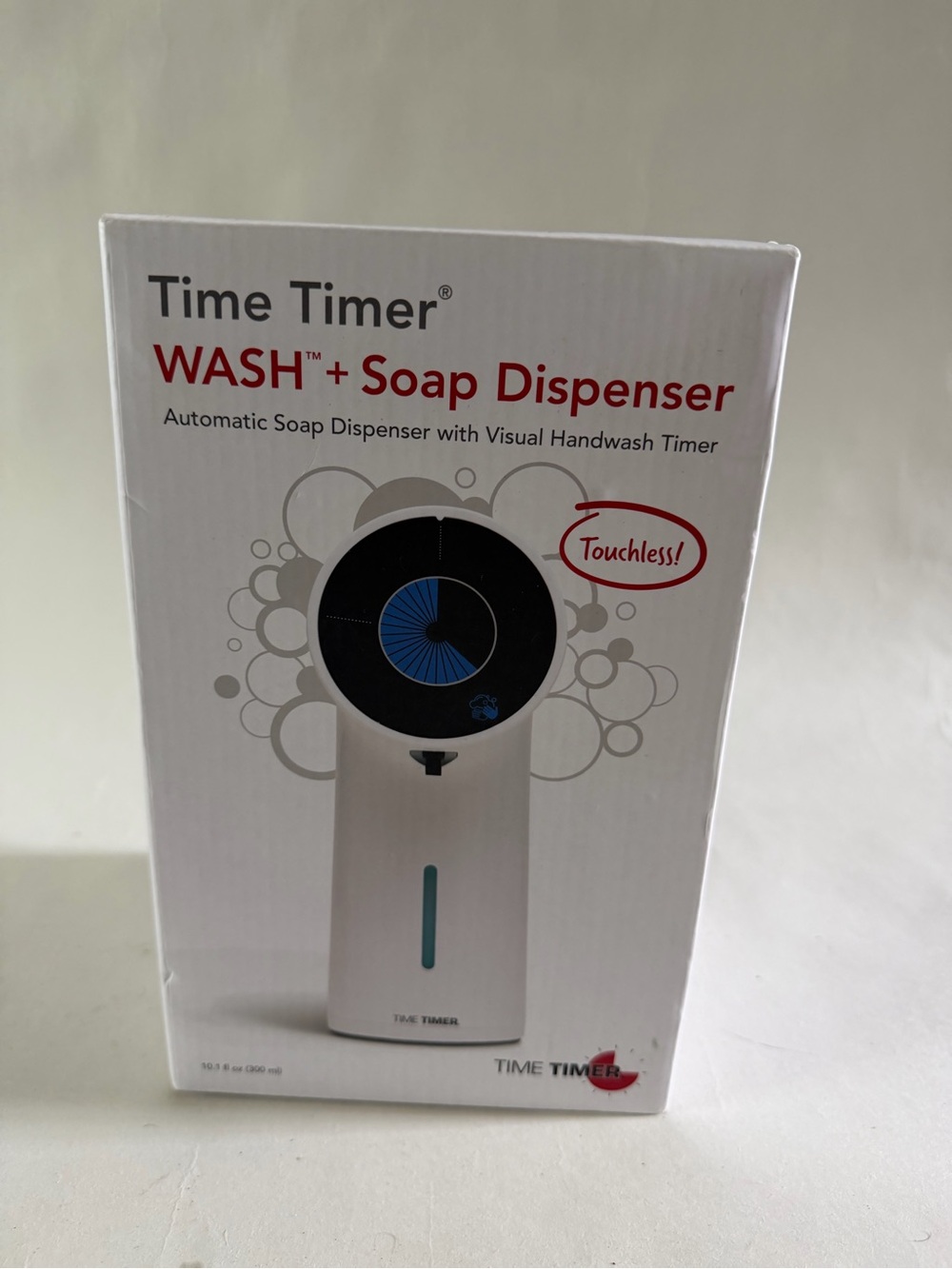 Time Timer WASH Automatic Touchless Soap Dispenser - White with Blue Accent